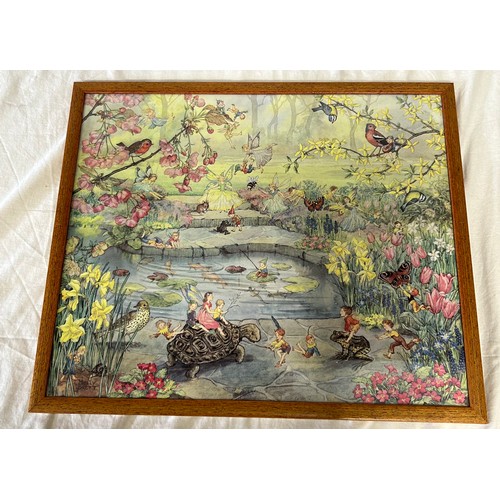 1378 - Wooden framed 'Garden Magic' print by Molly Brett M.A.S 873 - 57cm x 47.5cm along with a framed Orie... 