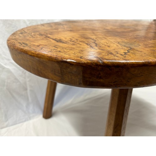 65 - A Robert Thompson, ‘Mouseman’ kidney shaped burr oak table on four octagonal legs with signature mou... 