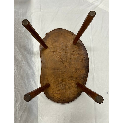 65 - A Robert Thompson, ‘Mouseman’ kidney shaped burr oak table on four octagonal legs with signature mou... 