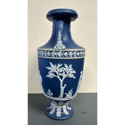 185 - A pair of Wedgwood Jasperware vases, 23cm h.