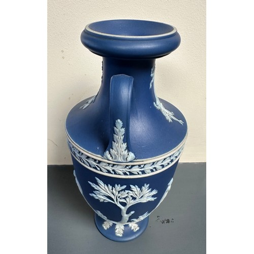 185 - A pair of Wedgwood Jasperware vases, 23cm h.