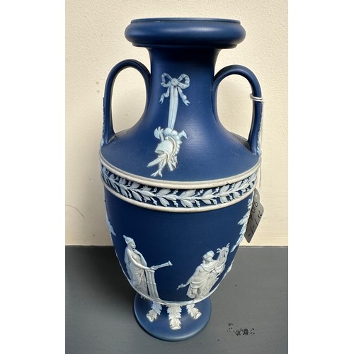 185 - A pair of Wedgwood Jasperware vases, 23cm h.