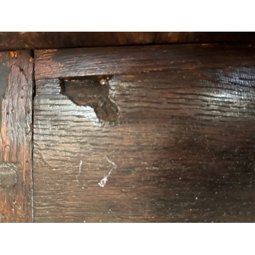 51 - An 18thC oak side table with single drawer to front. 91cm w x 56cm d x 74cm h.