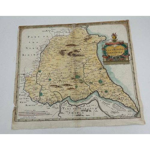 1347 - An East Riding of Yorkshire map by Robert Morden sold by Abel Swale Awnfham & John Churchill. Image ... 