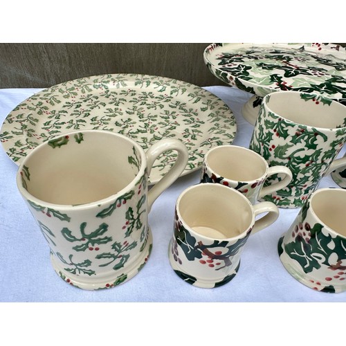 341 - Emma Bridgewater Christmas ceramics to include teapot, mugs, miniature cups and saucers, jug, large ... 