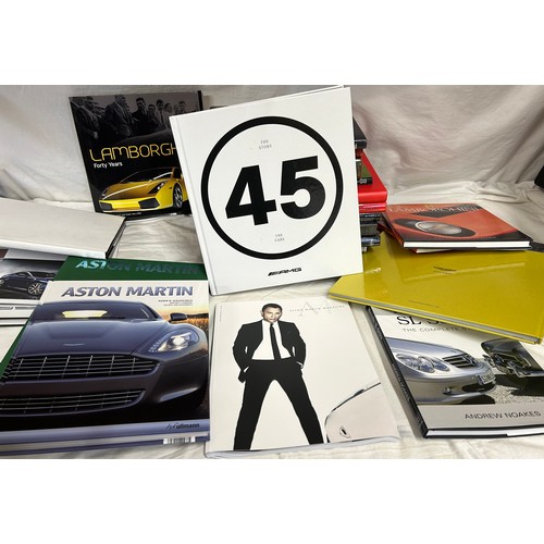 963 - A large collection of books relating to automobilia to include Ferrari, Aston Martin, Lamborghini, J... 