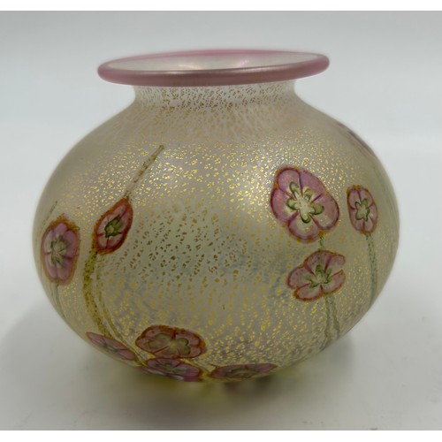 475 - Timothy Harris - Isle of Wight Studio Glass - Wild Garden in the pink colourway comprising: 2 x roun... 