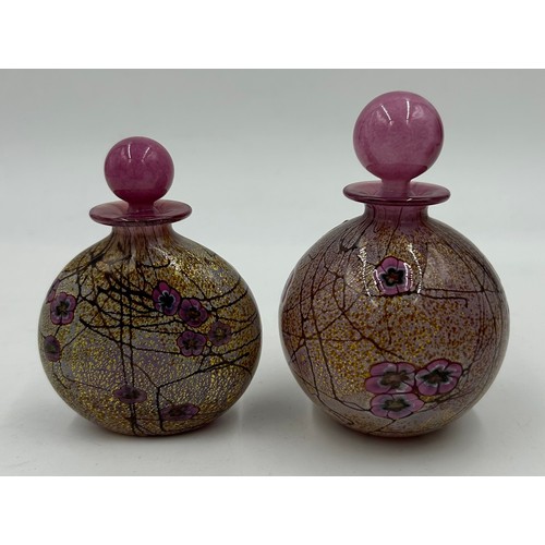 479 - Isle of Wight studio glass Garden Collection 'Cherry Blossom' by Timothy Harris to include small squ... 