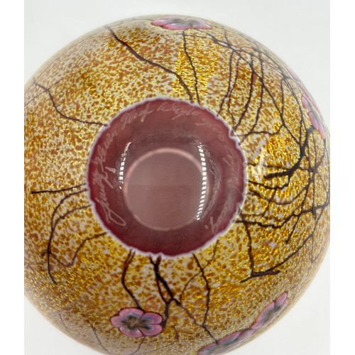 479 - Isle of Wight studio glass Garden Collection 'Cherry Blossom' by Timothy Harris to include small squ... 