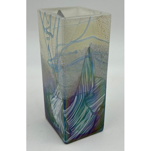 481 - Isle of Wight studio glass 'Seascape' collection by Timothy Harris to include tall vase 23cm h signe... 