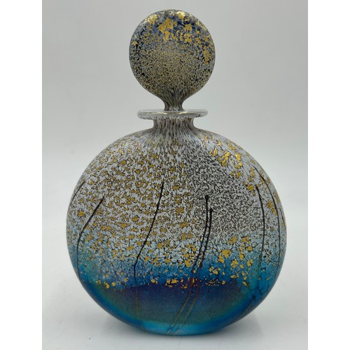 491 - Isle of Wight studio glass 'Golden Rain' designed by Timothy Harris to include large flask perfume b... 