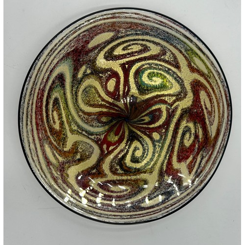 513 - Isle of Wight studio glass designed by Timothy Harris to include a large footed plate in 'Jazz' desi... 