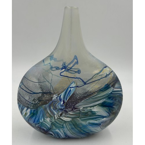 528 - Isle of Wight studio glass 'Lollipop' vase 23cm h by Michael Harris. Limited edition 17/500 signed t... 