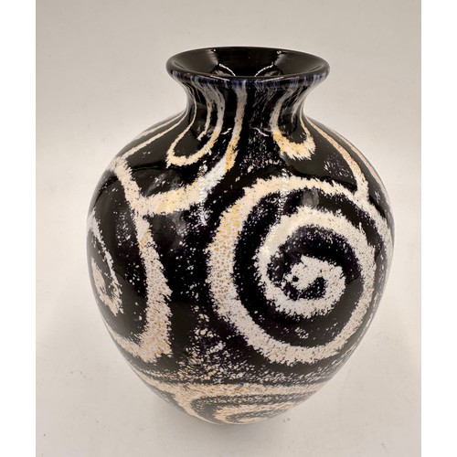 551 - Two Isle of Wight studio glass vases in the 'Jazzy Monochrome' pattern designed by Timothy Harris. B... 