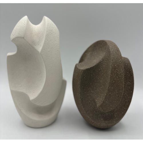 338 - James Oughtibridge (born 1977); Five small ceramic sculptures, brown, white and black. Largest, all ... 