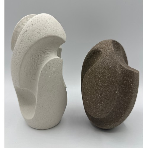 338 - James Oughtibridge (born 1977); Five small ceramic sculptures, brown, white and black. Largest, all ... 