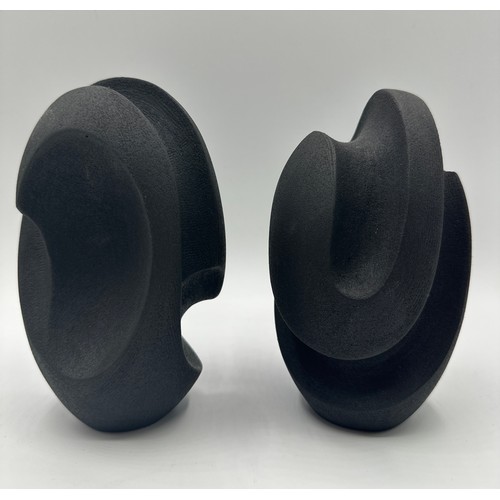 338 - James Oughtibridge (born 1977); Five small ceramic sculptures, brown, white and black. Largest, all ... 