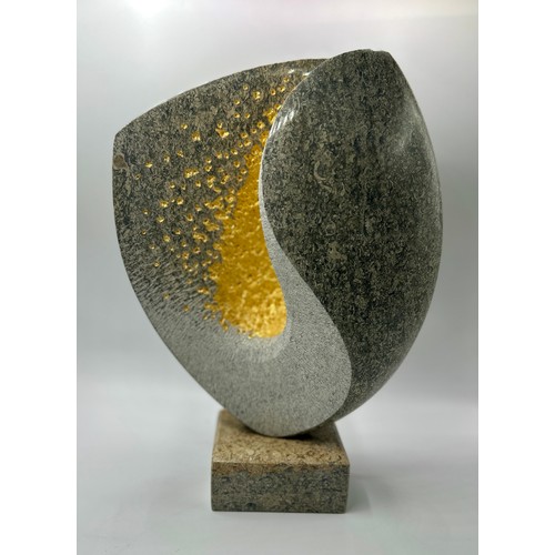 1248 - Michael Thacker 'Cloak' stone sculpture 2022. 35cm h. Signed and dated to base.