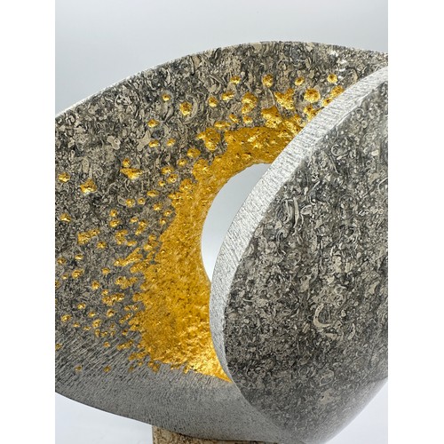 1248 - Michael Thacker 'Cloak' stone sculpture 2022. 35cm h. Signed and dated to base.