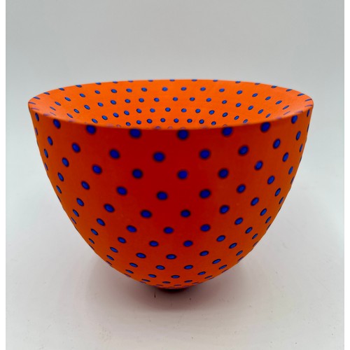 333 - Grainne Watts (Irish 1960-) 'Vortex' Vessel, artist's monogram to base, in burnt orange and midnight... 