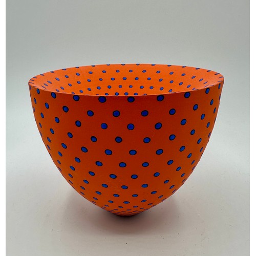 333 - Grainne Watts (Irish 1960-) 'Vortex' Vessel, artist's monogram to base, in burnt orange and midnight... 