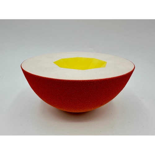 335 - Sophie Southgate, A ceramic colourful bowl. 7cm h x 14cm w.