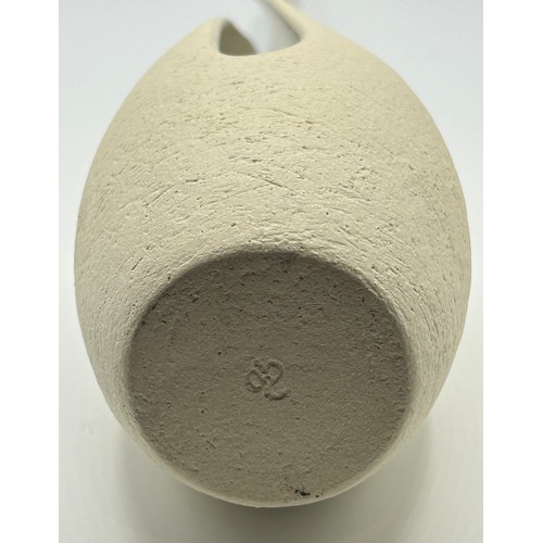 309 - Adrian Bates unglazed stoneware large flame vessel with impressed marks to base 42cm h.