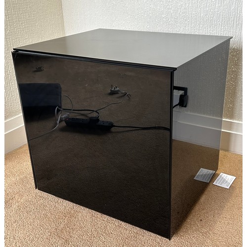 114 - A Frank Olsen black gloss smart side table.