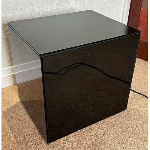 114 - A Frank Olsen black gloss smart side table.