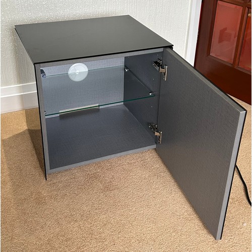 114 - A Frank Olsen black gloss smart side table.