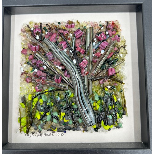 460 - Elizabeth Harris Isle of Wight Contemporary studio glass wall plaques to include 'Blossom Time' (201... 