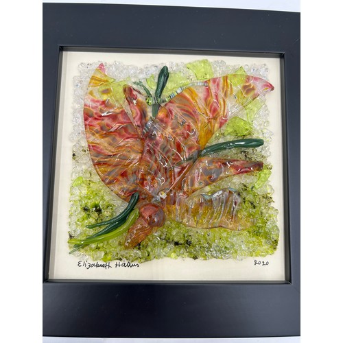 460 - Elizabeth Harris Isle of Wight Contemporary studio glass wall plaques to include 'Blossom Time' (201... 