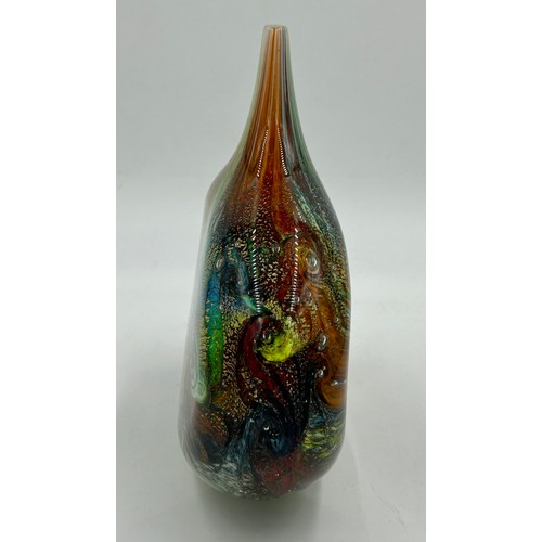 446 - Isle of Wight Glass. Timothy Harris Kaleidoscope Collection  large lollipop vase in 'Multi' colour r... 