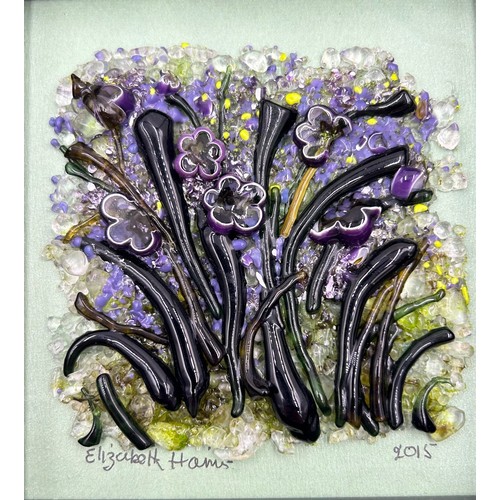 457 - Elizabeth Harris Isle of Wight Contemporary studio glass wall plaques to include 'Wooden Garden' (20... 