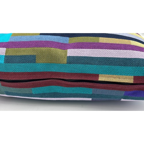 901 - Seven Cushions in Geometric colourful design by Margo Selby to include 1 x purples/blues 52cm x 52cm... 