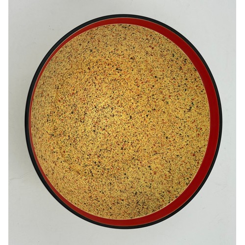 289 - Graham Wilkinson ceramics to include a large flecked bowl on foot in black/red/green/blue/cream 12cm... 