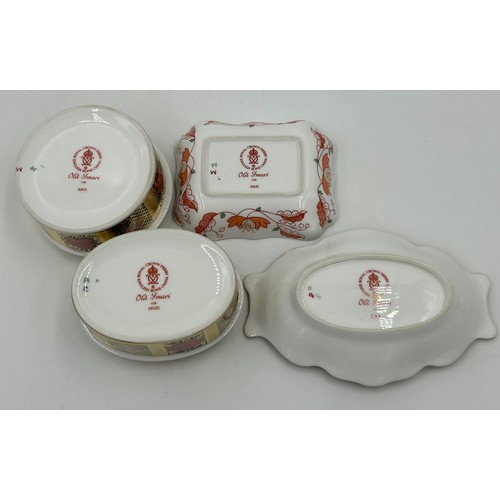 347 - A collection of Royal Crown Derby 1128 Old Imari pattern with solid gold bands to include a vase 18c... 