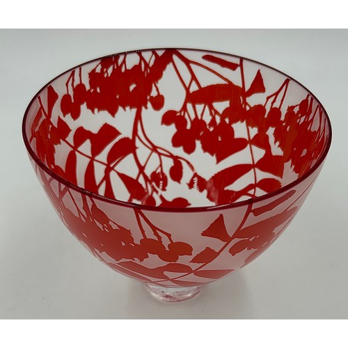 410 - A Gillies Jones glass footed 'Rowan' bowl limited edition 2019. Signed to base. 13cm h x 15cm d with... 