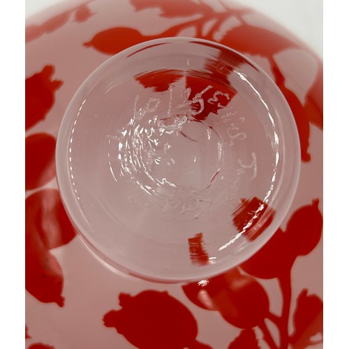 410 - A Gillies Jones glass footed 'Rowan' bowl limited edition 2019. Signed to base. 13cm h x 15cm d with... 