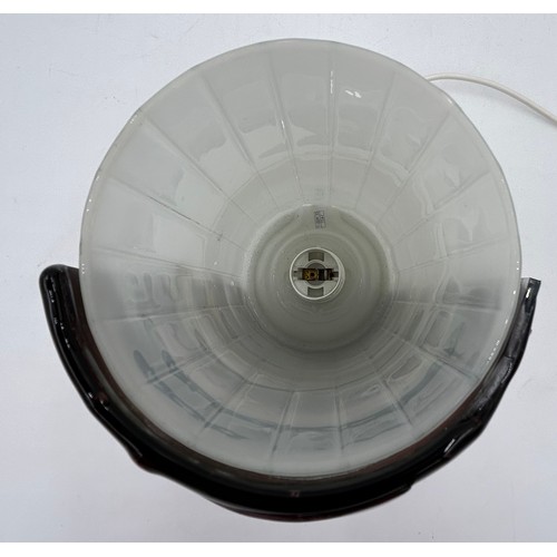 412 - A Melt Design black and white glass shallow dish approx. 30cm square with label together with a cont... 