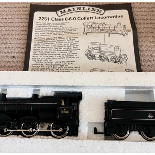 1095 - Boxed Mainline Railways OO gauge to include 37-059 0-6-0 2251 Class Collett Locomotive B.R. Black, 3... 