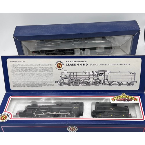 1097 - A Bachmann Branchline OO gauge Standard Class 4 locomotive, with double chimney, 75020, BR line blac... 