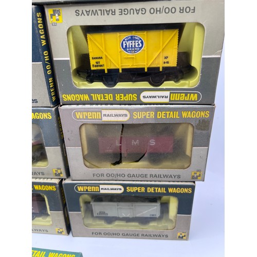 1099 - Wrenn 00 Gauge Wagon to include W5047 Bisto Ventilated Van, W4305X Fruit Van, W5013 6 Wheeled Wagon ... 