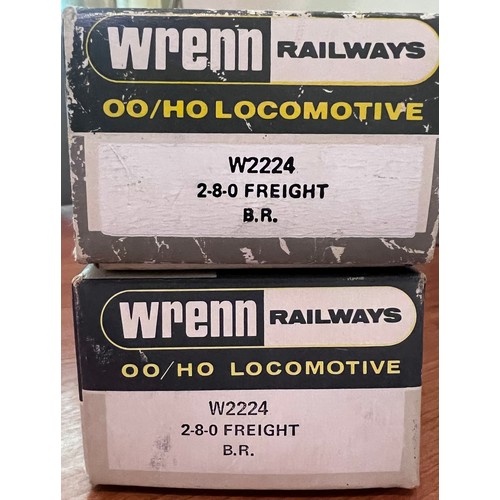 1106 - Two boxed Wrenn 00/H0 scale W2224 2-8-0 Freight B.R. locomotive and tender.