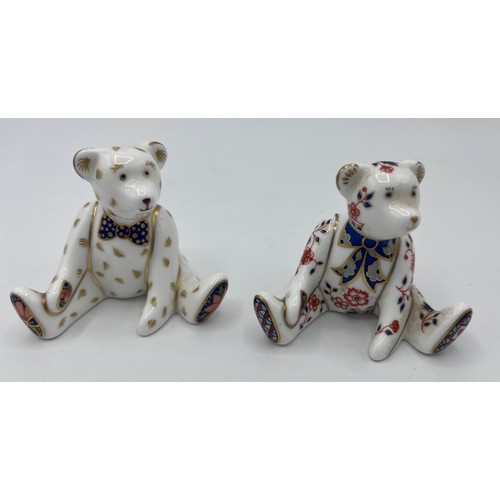 380 - Four Royal Crown Derby paperweights comprising Rabbit, Pig and two Teddy Bears. Two with gold stoppe... 