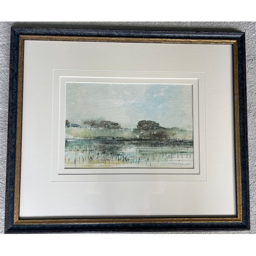 1410 - Tom Harland (1945-2012) watercolour, 'POND' near Welton Water, June 1984 East Yorkshire. Sight size ... 