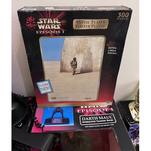 1087 - Star Wars items to include The Phantom Menace Darth Maul Rubiks Cube x 2, 6 x Hasbro Episode I figur... 