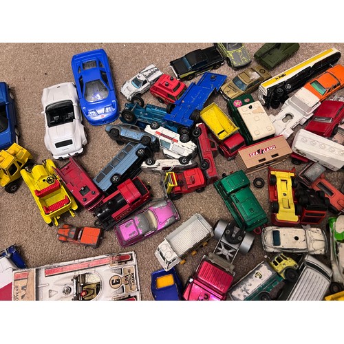 1088 - A large collection of mostly diecast vehicles to include Dinky, Matchbox, Corgi etc together with 2 ... 