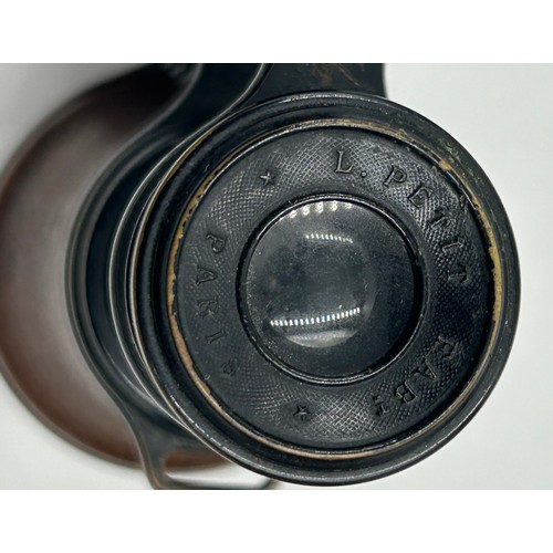 1040 - WWI 1917 military marked Binoculars Mk V SPL 41402 in leather case marked 'H' C & R Brinsley complet... 