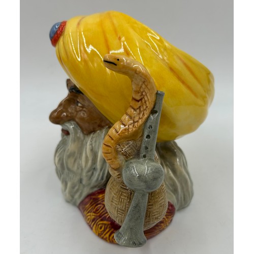 360 - Royal Doulton Large Character Jug The Snake Charmer D6912, 17cm h, limited edition 1502/2500 with ce... 